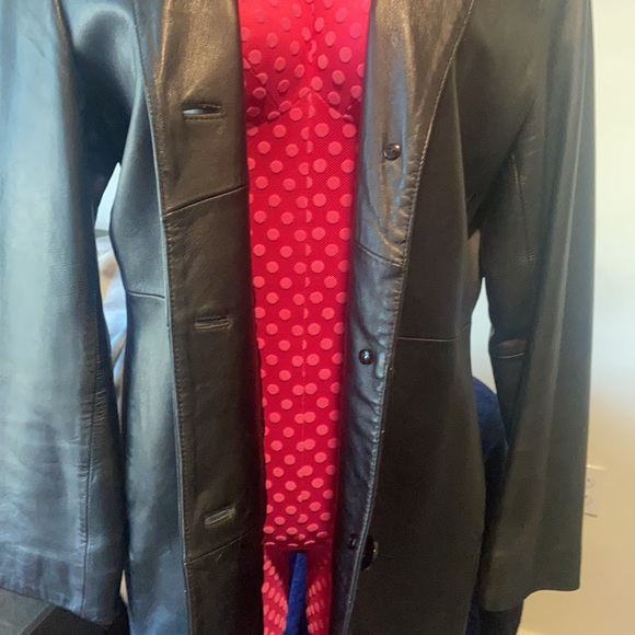Alfani Outerwear Black Leather Jacket Size M Coat - Picture 6 of 7